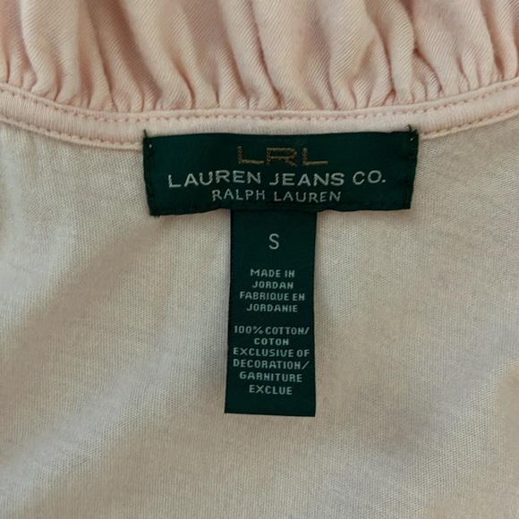 🍄Lauren Jeans Co Pink Ruffle Neck Top (S) - Picture 2 of 8